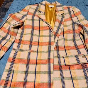Brixton Plaid Blazer in Orange, Yellow, and Blue